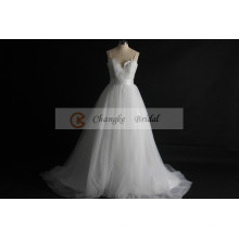 2016 Sexy Wedding Dress Sweetheart Zipper Tulle Applique Floor Length Bridal Gown